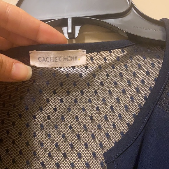 Cache cache navy blue t-shirt not sleeves size XS - Picture 2 of 8